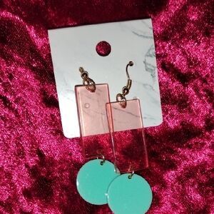Chic Pink and Turquoise Earrings